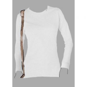 Playera Cuello Redondo Manga Larga con Silueta para Dama BLANCA